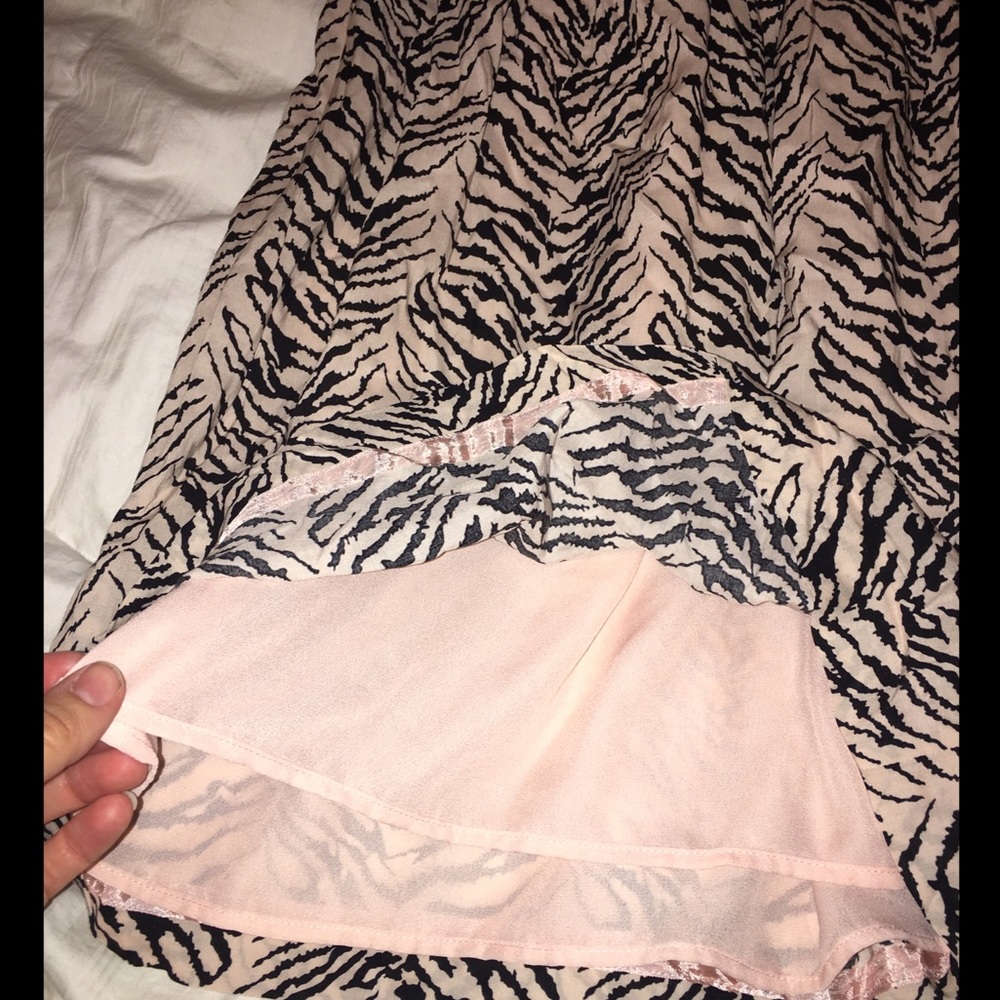 BCBGeneration Pink Black Zebra Print strapless - Picture 6 of 6